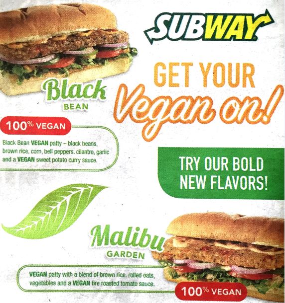 Subway on sale vegetarian options